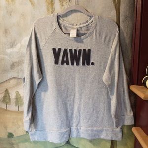 Secret Treasure Women's Yawn Top Sleep Shirt Gray Soft Pullover Size Large